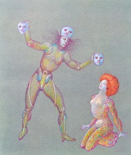 Jeu de masques, Lithographie signée by Leonor Fini, Print for Sale on Singulart