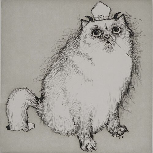 Le chat et la couronne papale by Leonor Fini, 版画 for Sale on Singulart