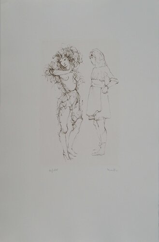 絵画　［少女図・工芸図］レオノール・フィニ　工芸画・額装・前面ガラス どこで 買える かホビー・楽器・アート - 絵画 ［少女図・工芸図