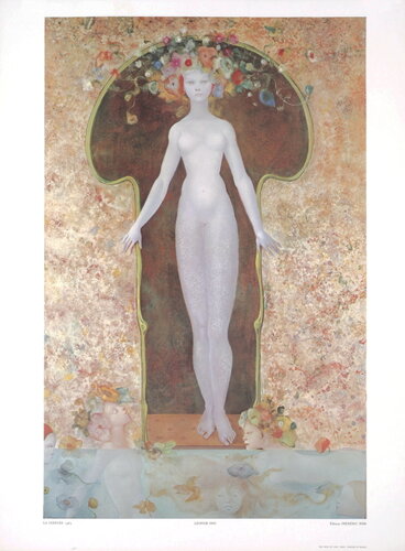 La Serrure - Offset Lithograph 31.5" x 23.5" di Leonor Fini, Stampa in vendita su Singulart
