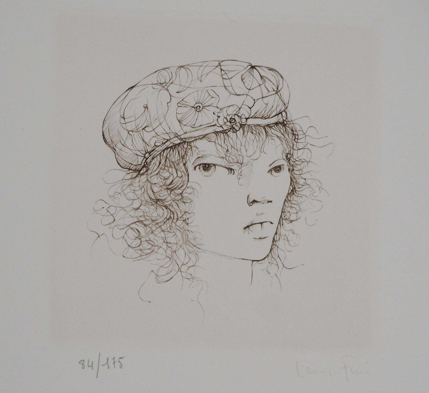 Beret à fleur Leonor Fini Print for sale