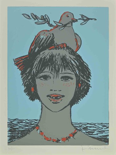 Portrait with Dove by Salvatore Fiume, Print for Sale on Singulart