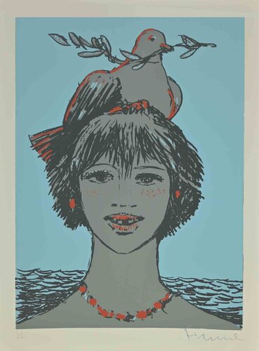 Portrait with Dove by Salvatore Fiume, Print for Sale on Singulart