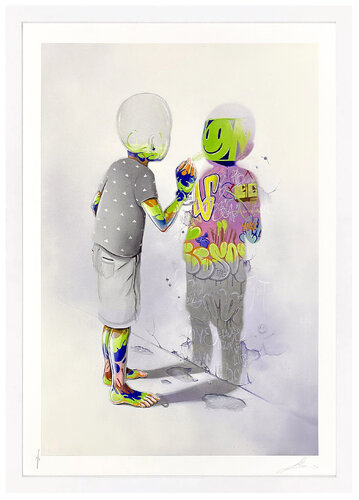 Graffiti Shadow (unique 1/1 hand finished screen print) by Flog, 인쇄 for Sale on Singulart