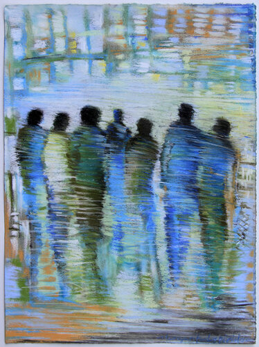 Blue Reflections by Margarita Lypiridou, Work on Paper for Sale on Singulart