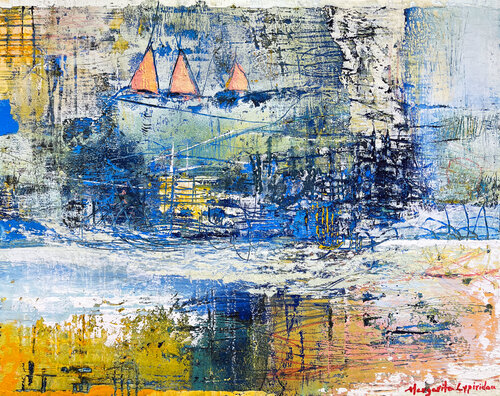 Boat On A Wire von Margarita Lypiridou, Malerei kaufen auf Singulart