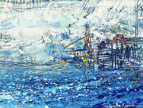 Dripping Blue by Margarita Lypiridou, Painting for Sale on Singulart