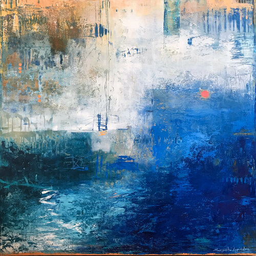 House At Sea di Margarita Lypiridou, Pittura in vendita su Singulart