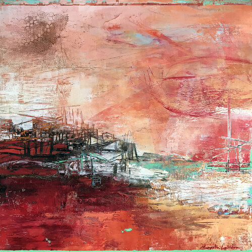 Port Of Possibility par Margarita Lypiridou, Peinture en vente sur Singulart