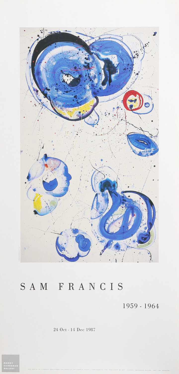 Untitled Blue Balls Exhibition Poster Sam Francis Stampa in vendita