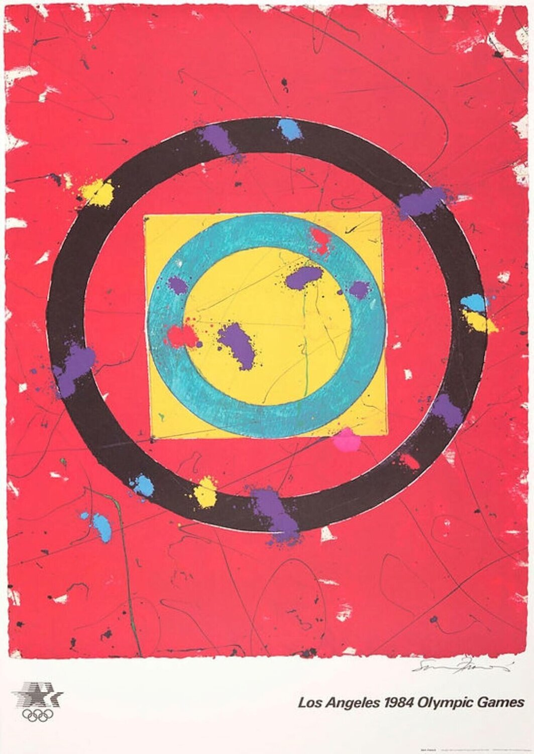 Sam Francis Hand-Signed 1984 Los Angeles Olympic Games Poster Sam Francis Druck zu verkaufen