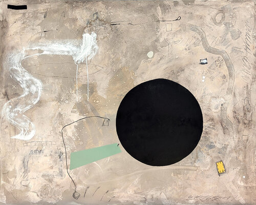 "Broken Bough" Contemporary Neutral Gestural Abstract Expressionist Painting van Ian Francis, Schilderij te koop op Singulart