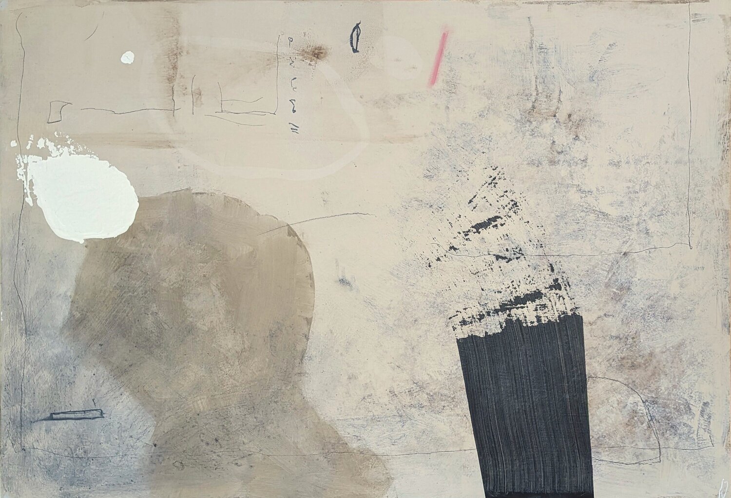 "Panoply" Contemporary Neutral Toned Gestural Abstract Expressionist Painting Ian Francis Originalgemälde zu verkaufen