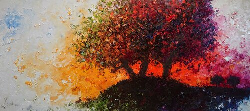 Fin de journée sur le coteau. van Moyo, Schilderij te koop op Singulart