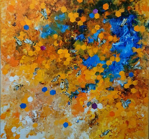 Abeilles dans la ruche van Moyo, Schilderij te koop op Singulart