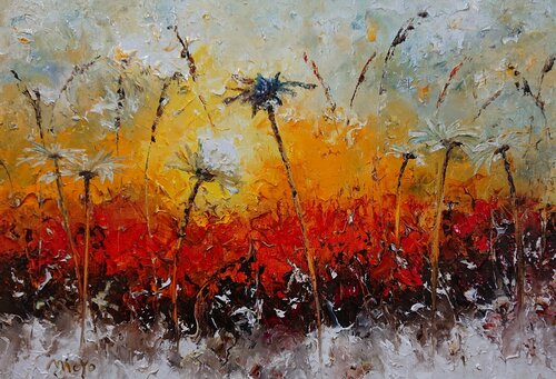 Marguerites en soirée by Moyo, Painting for Sale on Singulart