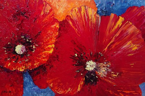 Au cœur des coquelicots di Moyo, Pittura in vendita su Singulart