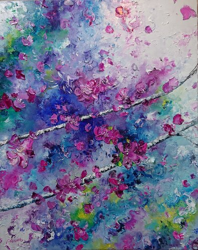 Cerisier dans le vent van Moyo, Schilderij te koop op Singulart