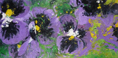Interprétation florale, pensées. di Moyo, Pittura in vendita su Singulart