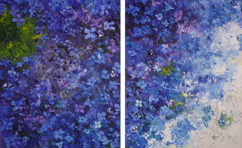 Duo d'hortensias. de Moyo, Pintura a la venta en Singulart