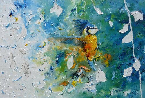 Danse avec les feuilles. van Moyo, Schilderij te koop op Singulart