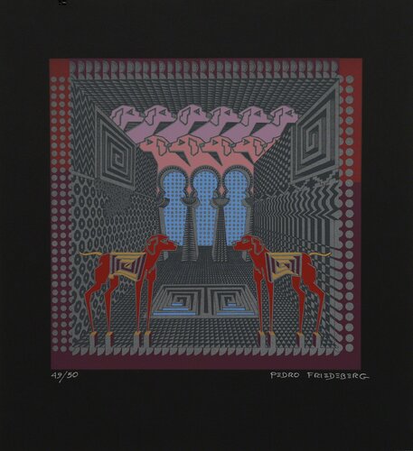Perros Rojos van Pedro Friedeberg, Afdruk te koop op Singulart