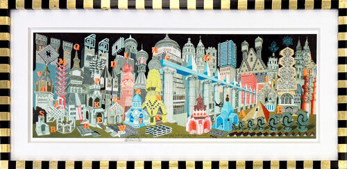 Arquitectura Alfabetizada (custom framed, hand signed serigraph) by Pedro Friedeberg, Print for Sale on Singulart