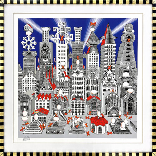 Ciudad de un Millon de Huevos y Veinticinco Duros (hand signed) by Pedro Friedeberg, Print for Sale on Singulart