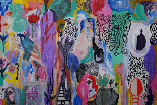 Vegetalis 2 van Kinkas Caetano, Schilderij te koop op Singulart