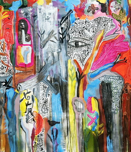 Forêt mystérieuse van Kinkas Caetano, Schilderij te koop op Singulart