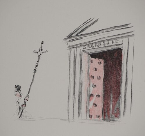 Visite à la sacristie von Jean Gabriel Domergue, Druck kaufen auf Singulart