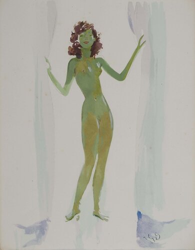 Femme nue, Lithographie et pochoir signée di Jean Gabriel Domergue, Stampa in vendita su Singulart
