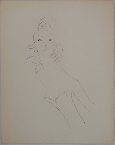 Jeune femme au bustier de Jean Gabriel Domergue, Impresión a la venta en Singulart