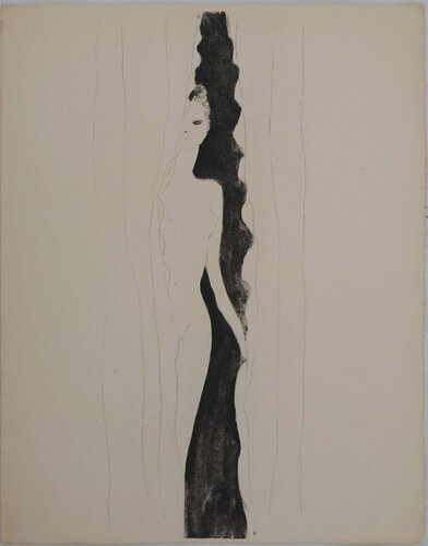 Nu caché derrière le rideau by Jean Gabriel Domergue, Print for Sale on Singulart