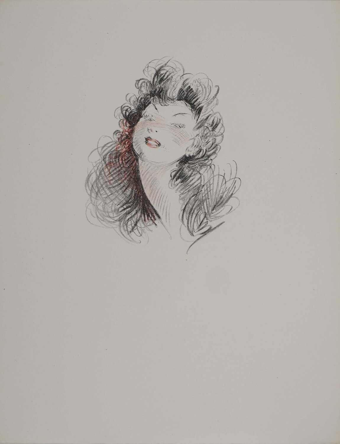 Portrait de femme brune Jean Gabriel Domergue Druck zu verkaufen