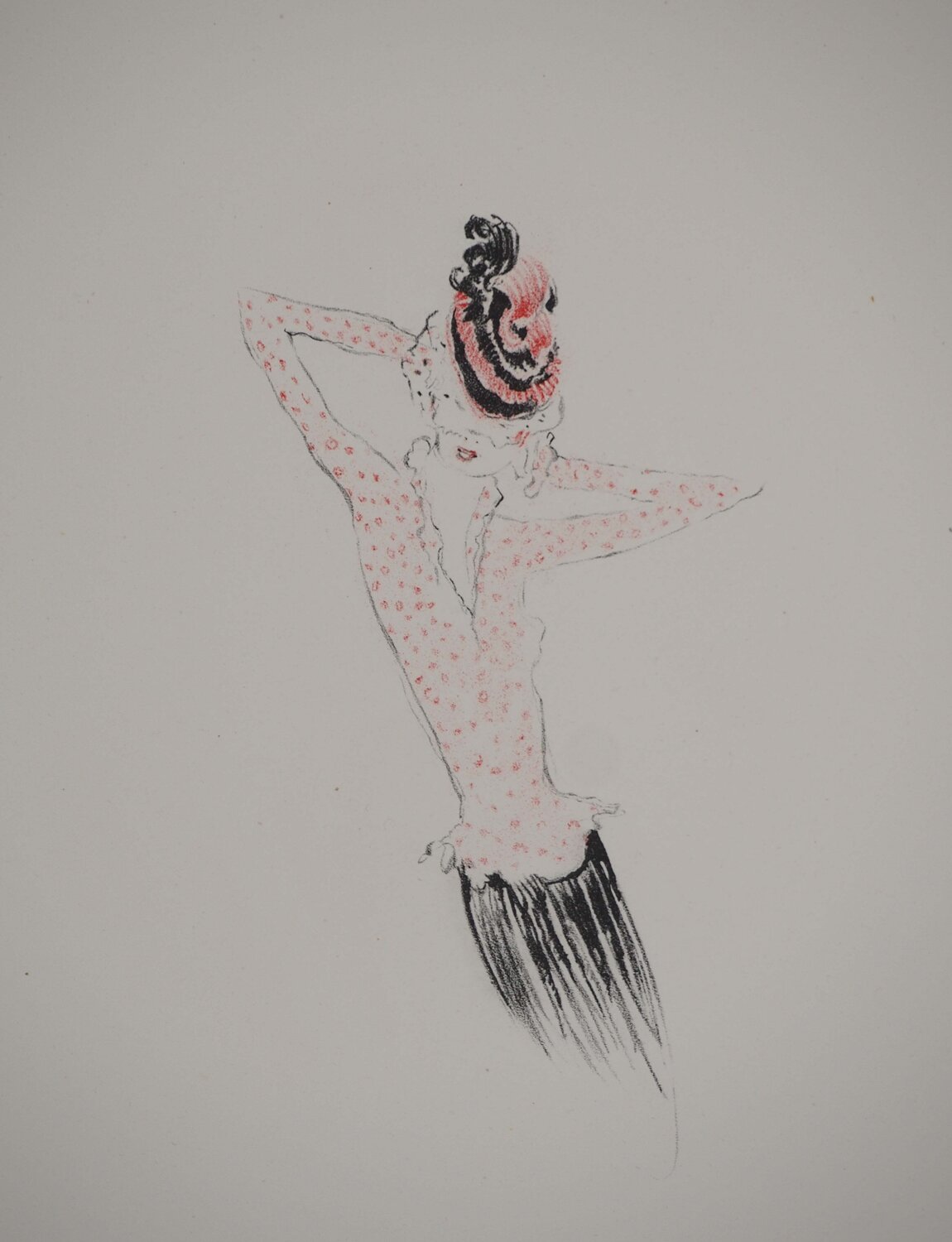 Pin-up dans sa robe à pois Jean Gabriel Domergue Druck zu verkaufen