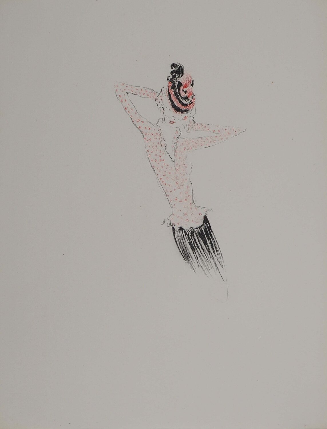 Pin-up dans sa robe à pois Jean Gabriel Domergue Druck zu verkaufen