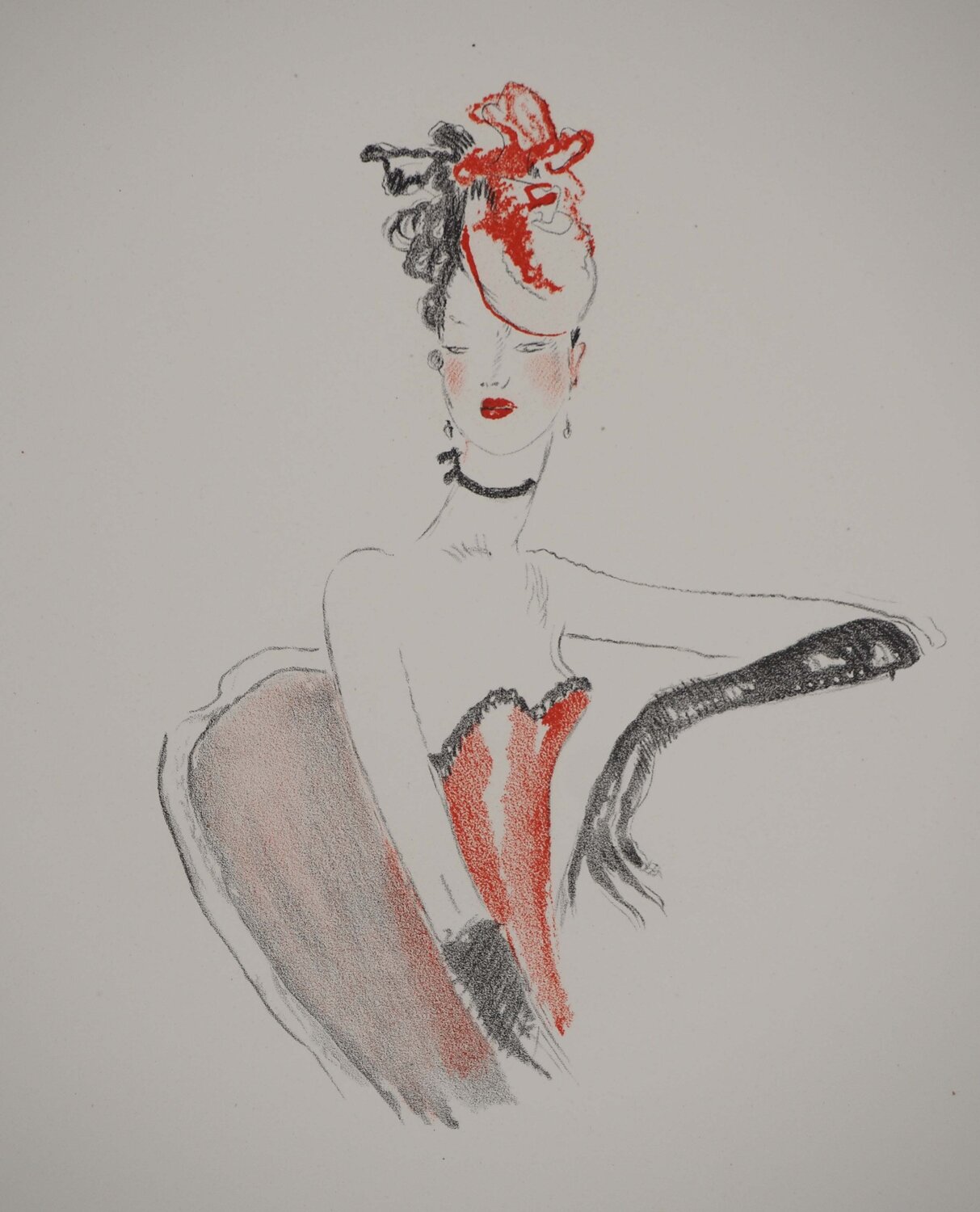 Danseuse au bibi rouge Jean Gabriel Domergue