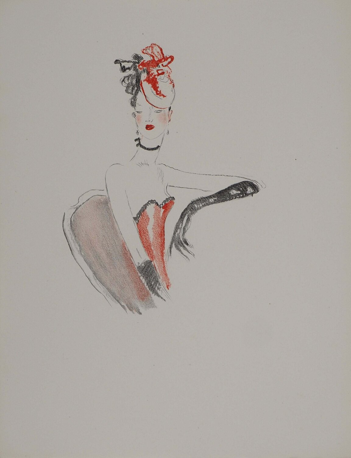 Danseuse au bibi rouge Jean Gabriel Domergue Impresión en venta