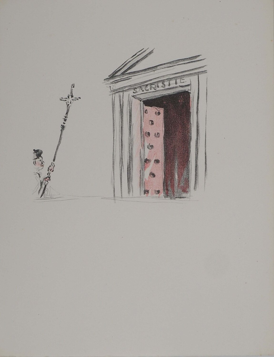 Visite à la sacristie Jean Gabriel Domergue Afdruk te koop