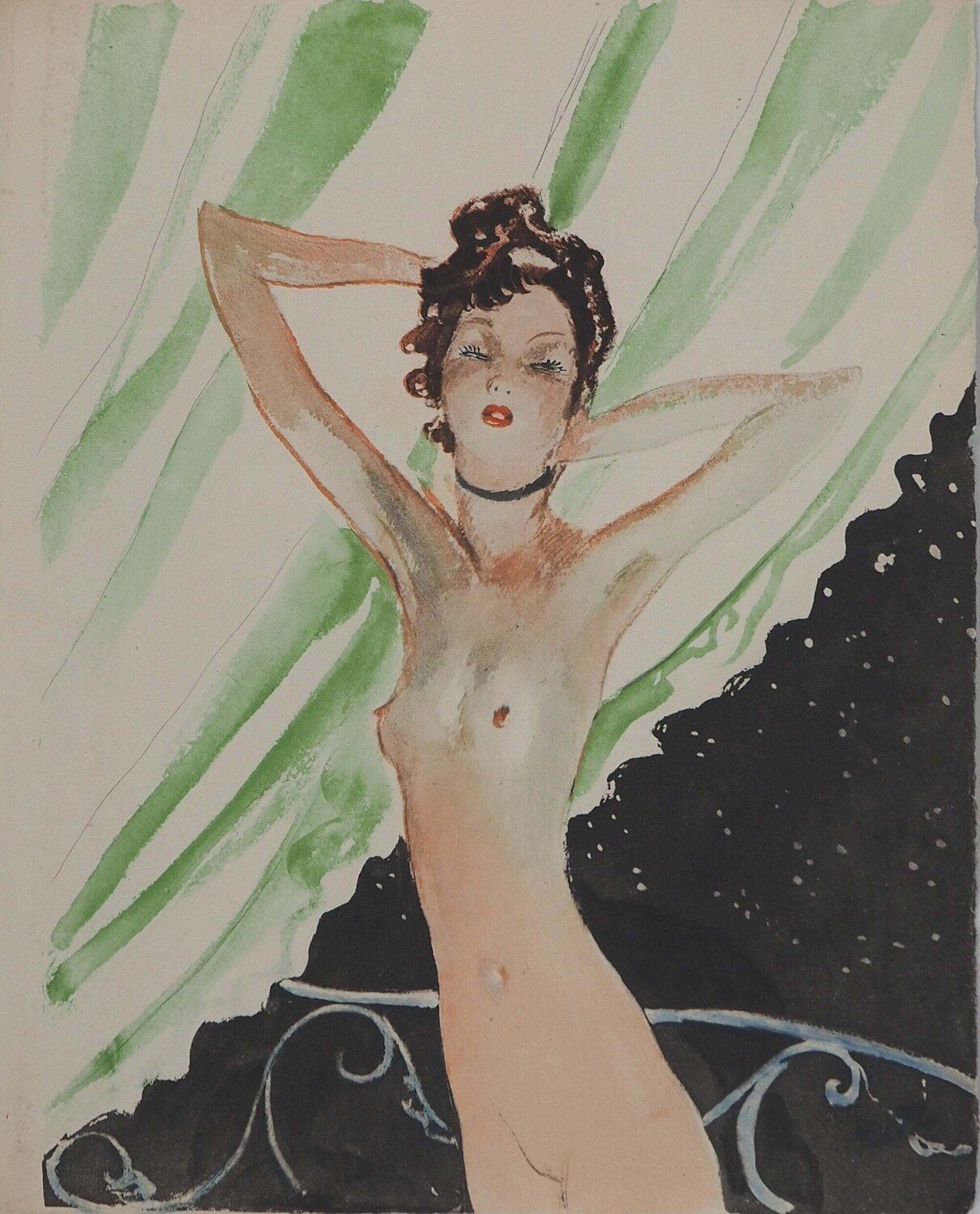 Nu sur le balcon Jean Gabriel Domergue Print for sale