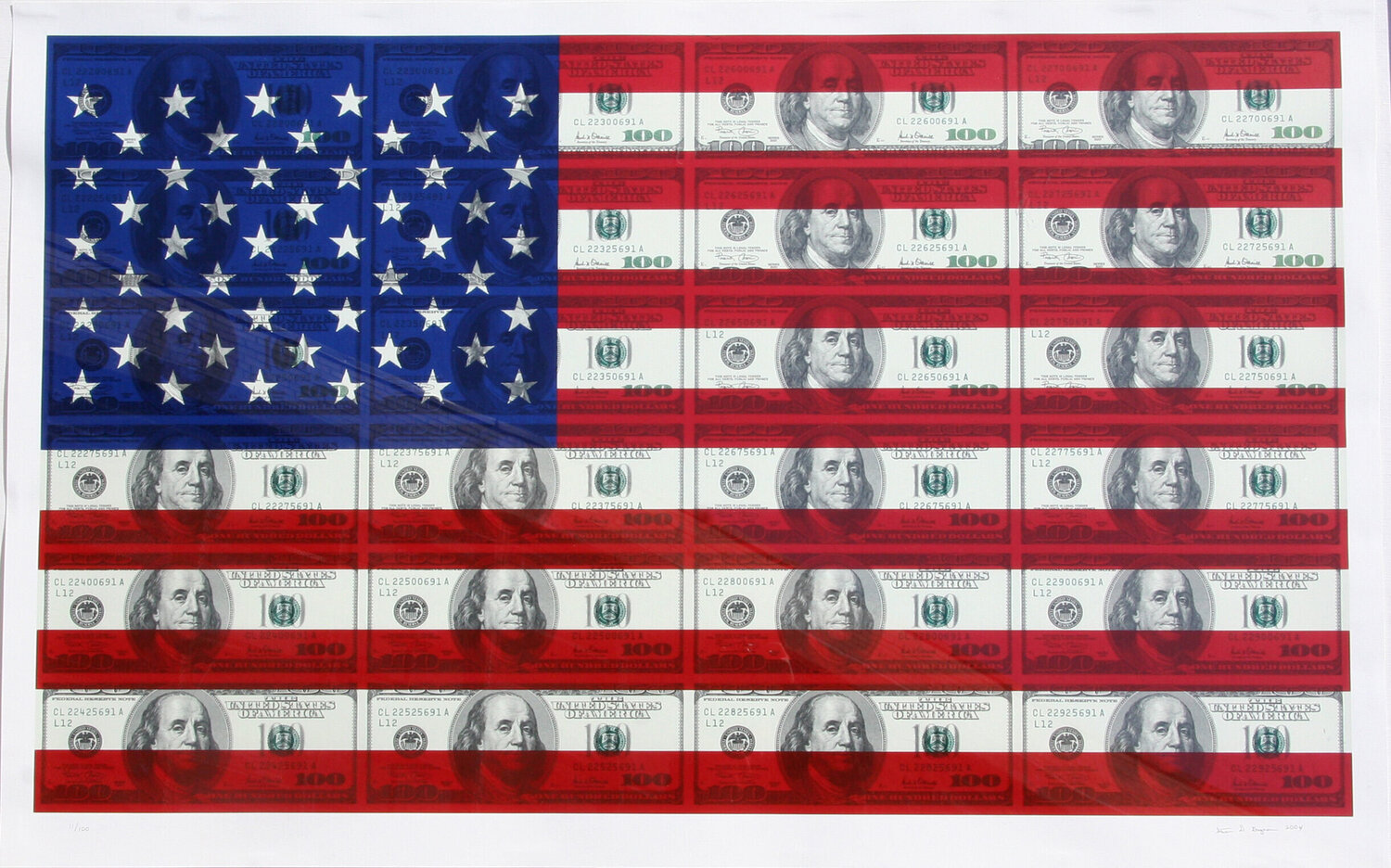 $100 U.S. Flag Steven Gagnon Impresión en venta