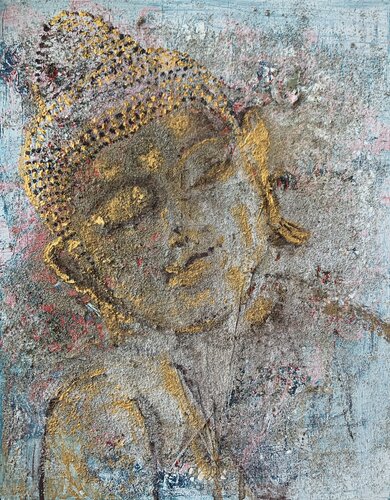 Buddha fossil di Anne Maizianne, Pittura in vendita su Singulart