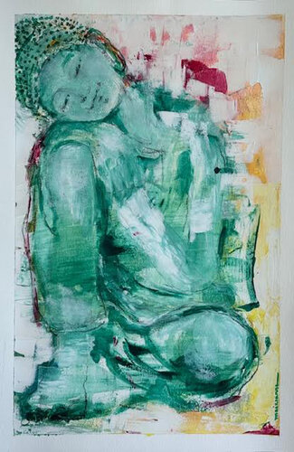 Happy Buddha van Anne Maizianne, Werk op papier te koop op Singulart