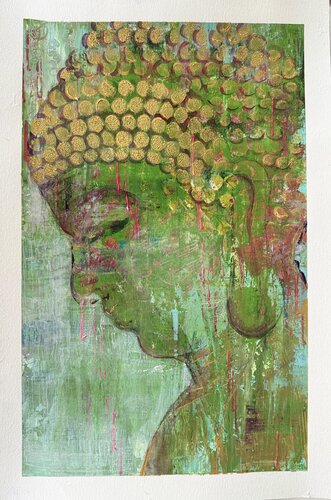 Happy Buddha von Anne Maizianne, Werk auf Papier kaufen auf Singulart