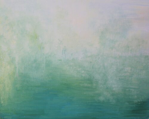 Calm Blue Green Abstract de Therese O'Keeffe, Pintura a la venta en Singulart