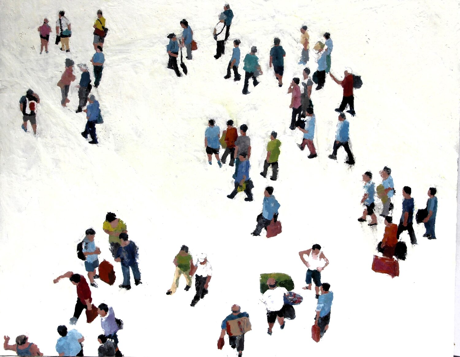 Beijing train station Luciana Mathioudakis Pintura original en venta