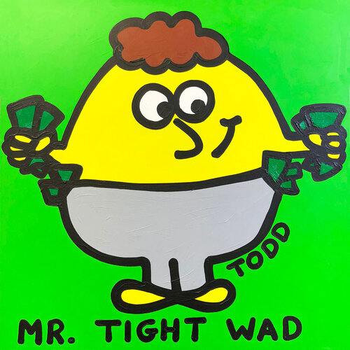 Mr. Tight Wad (large original painting on canvas) de Todd Goldman, Pintura a la venta en Singulart