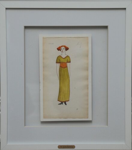 Fashion design work for Russian couturier Nadezhda Lamanova (Saturn) van Natalia Goncharova, Werk op papier te koop op Singulart