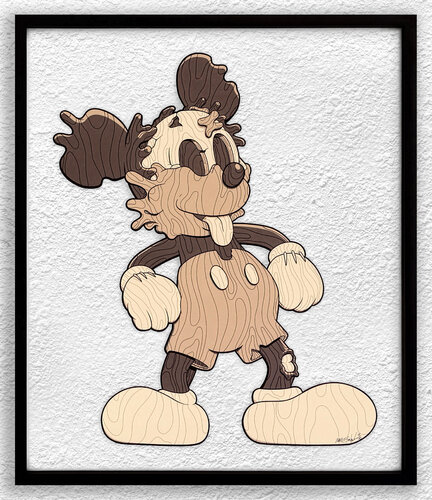 Deconstructed Mouse (rare hand signed shaped print on wood) by Matt Gondek, Print for Sale on Singulart